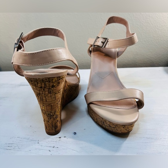 Charles by Charles David Lindy Cork Wedge Sandals, Nude Color, Size 12M, NEW - Picture 7 of 9